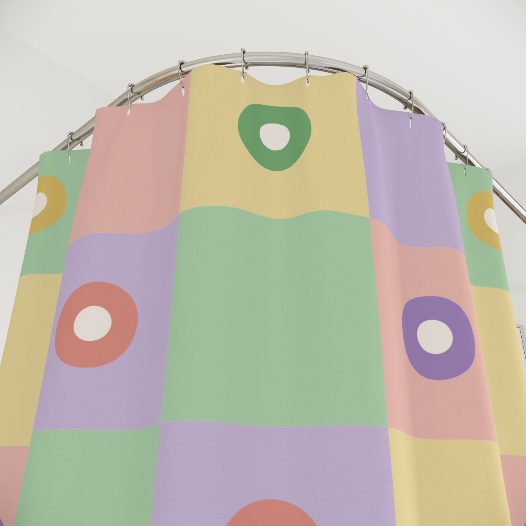 Danish Pastel Shower Curtain: Color Block