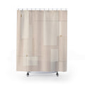 Minimal Line White Shower Curtain