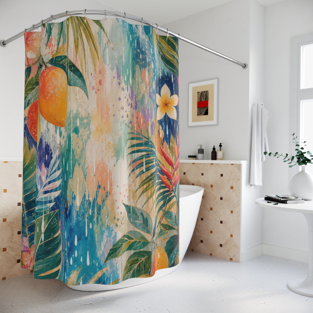Mango Palm Monsoon Shower Curtain