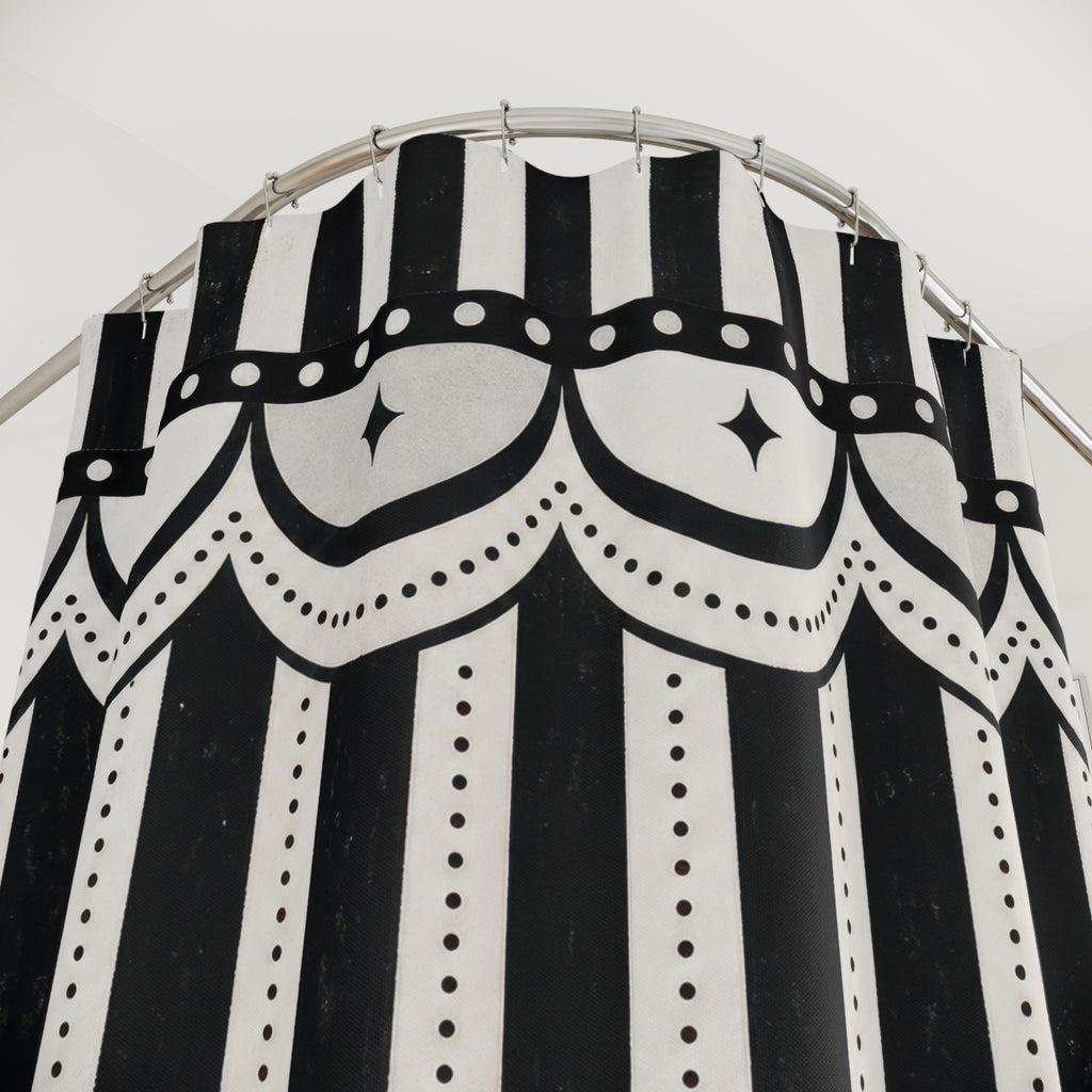 Black White Striped Shower Curtain