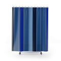 Navy Royal Blue Thin Stripe Shower Curtain