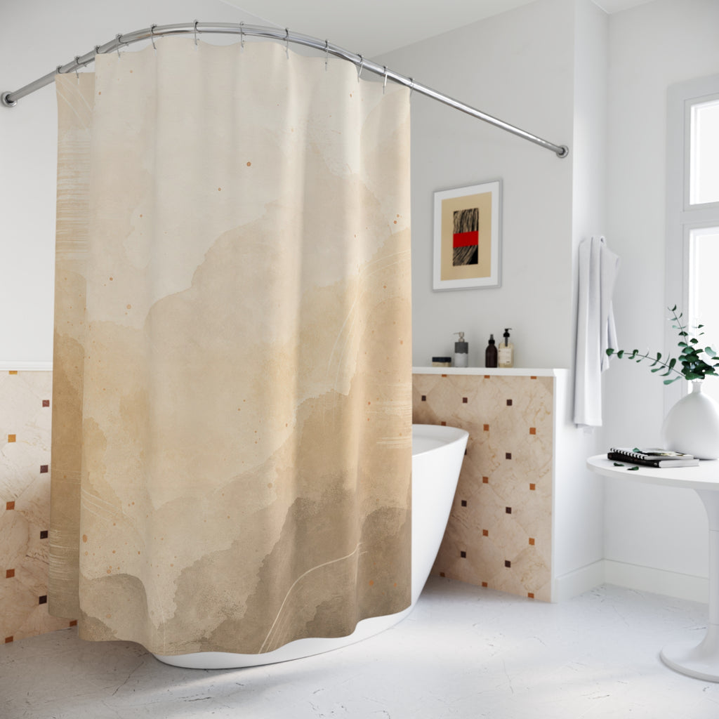 Beige Ombre Watercolor Shower Curtain
