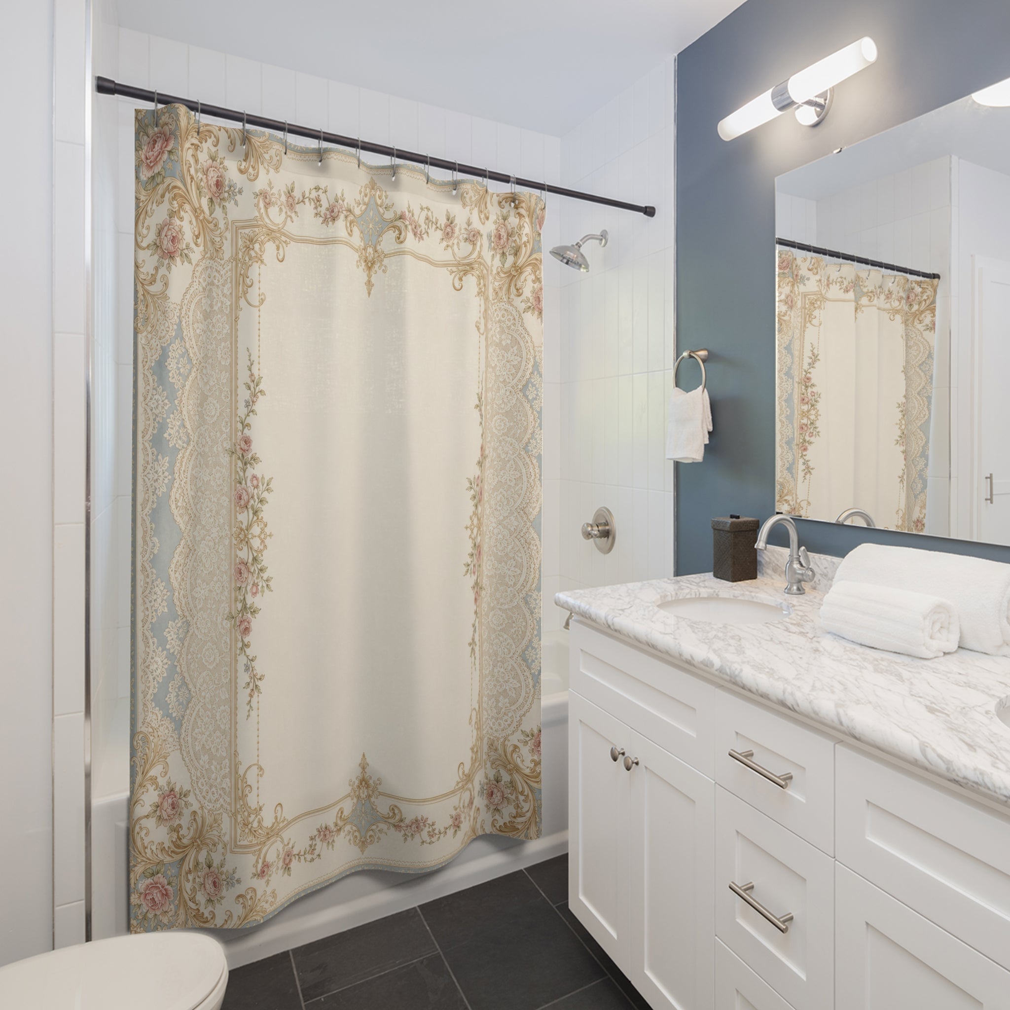 Edwardian Border Shower Curtain