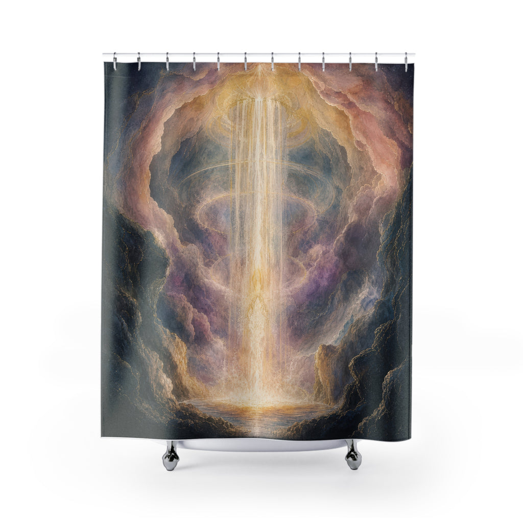 Visionary Light Falls Print Shower Curtain