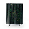 Dark Green Celestial Cicada Shower Curtain