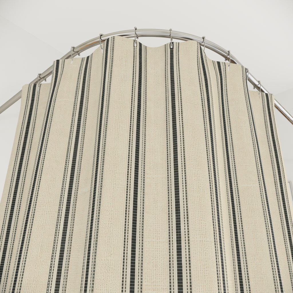 Narrow Black Stripe Shower Curtain