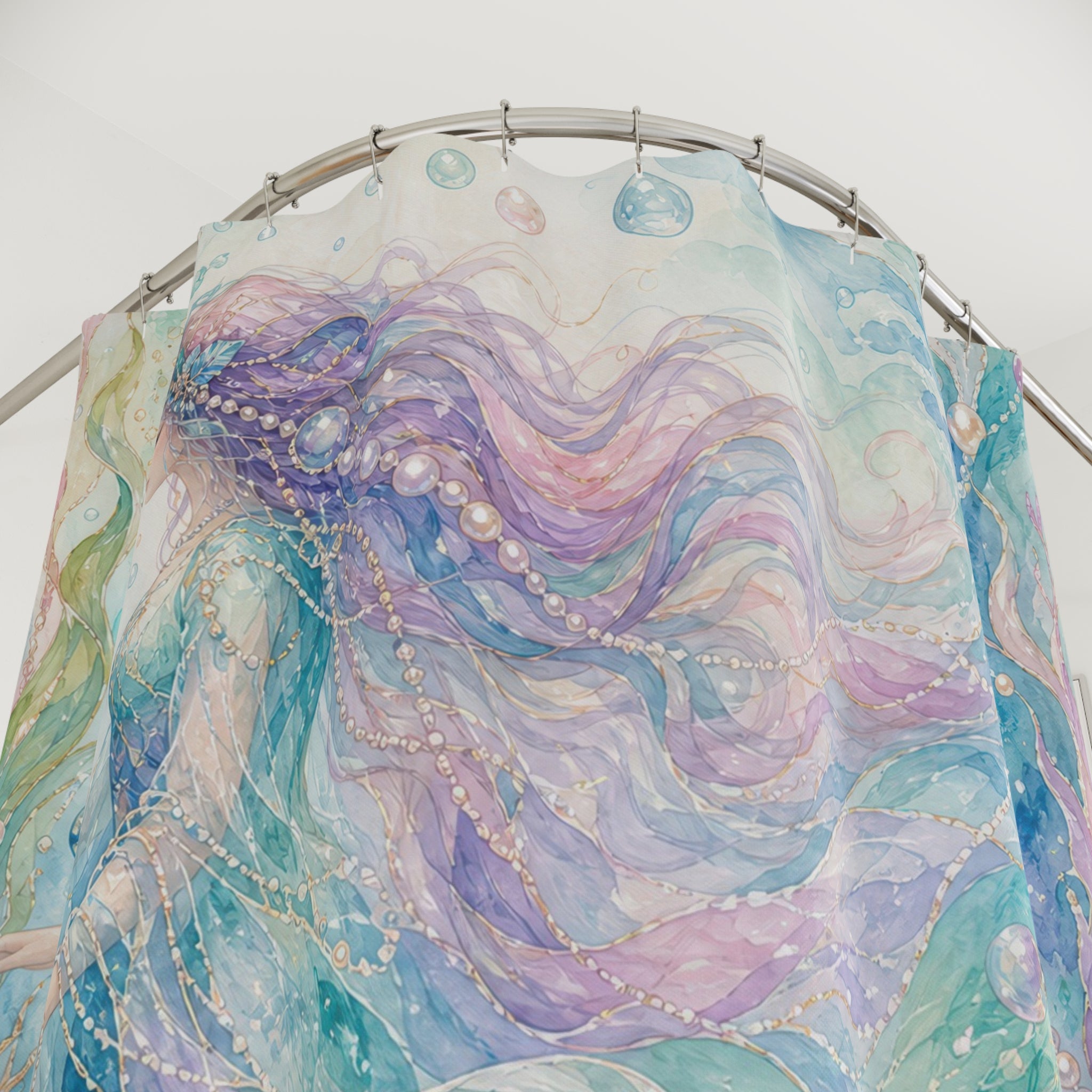 Pastel Ocean Watercolor Shower Curtain