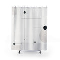 Black White Line Dot Shower Curtain