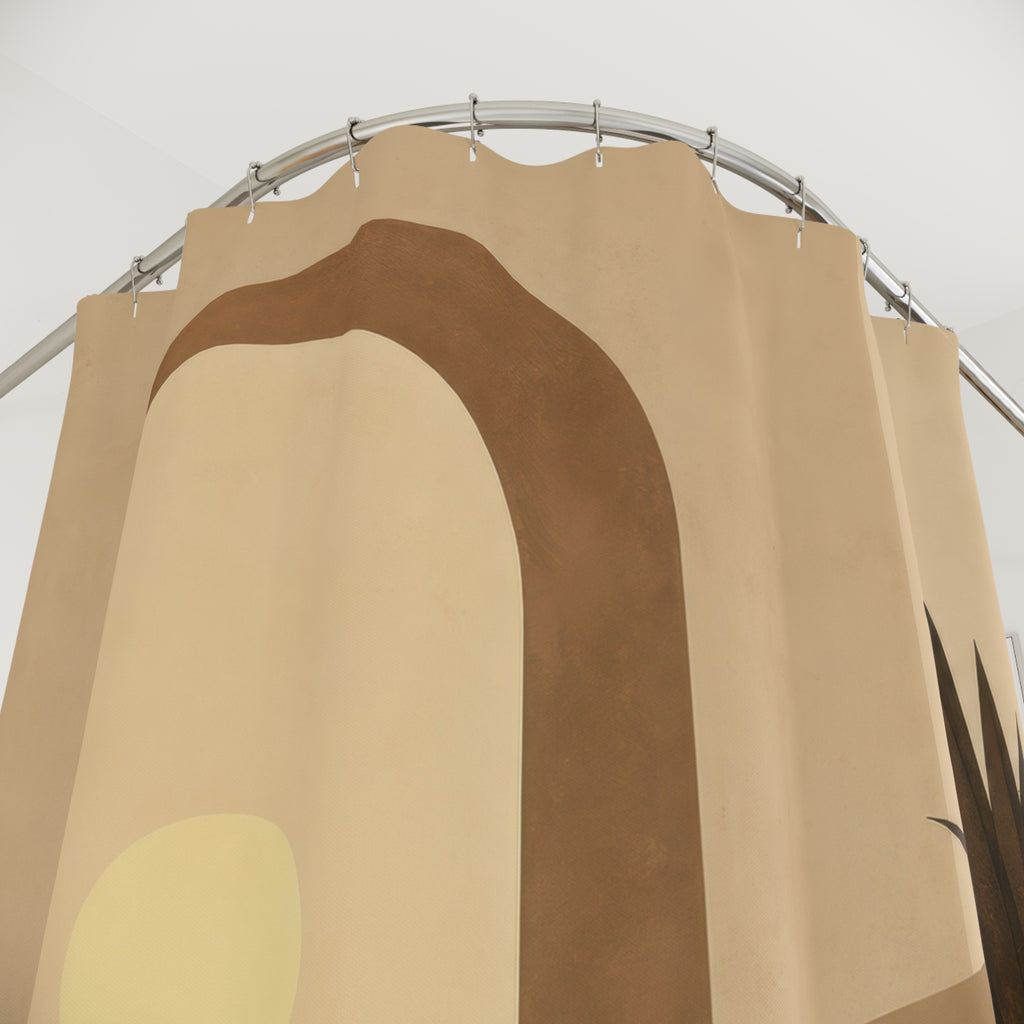 Desert Arch Sun Beige Geometric Shower Curtain
