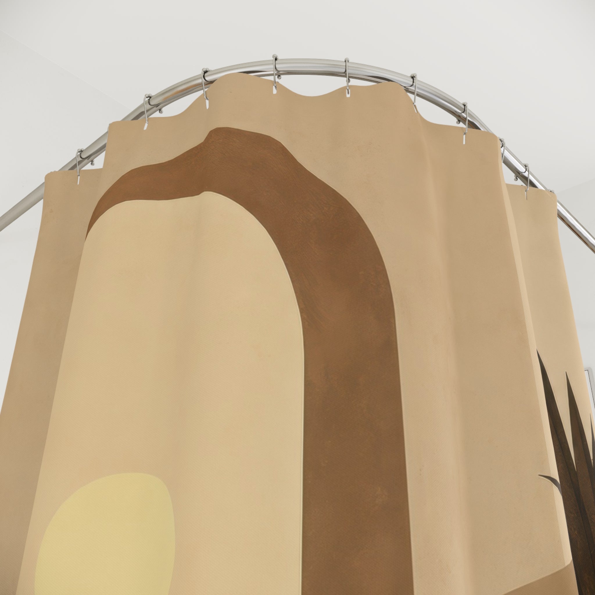 Desert Arch Sun Beige Geometric Shower Curtain