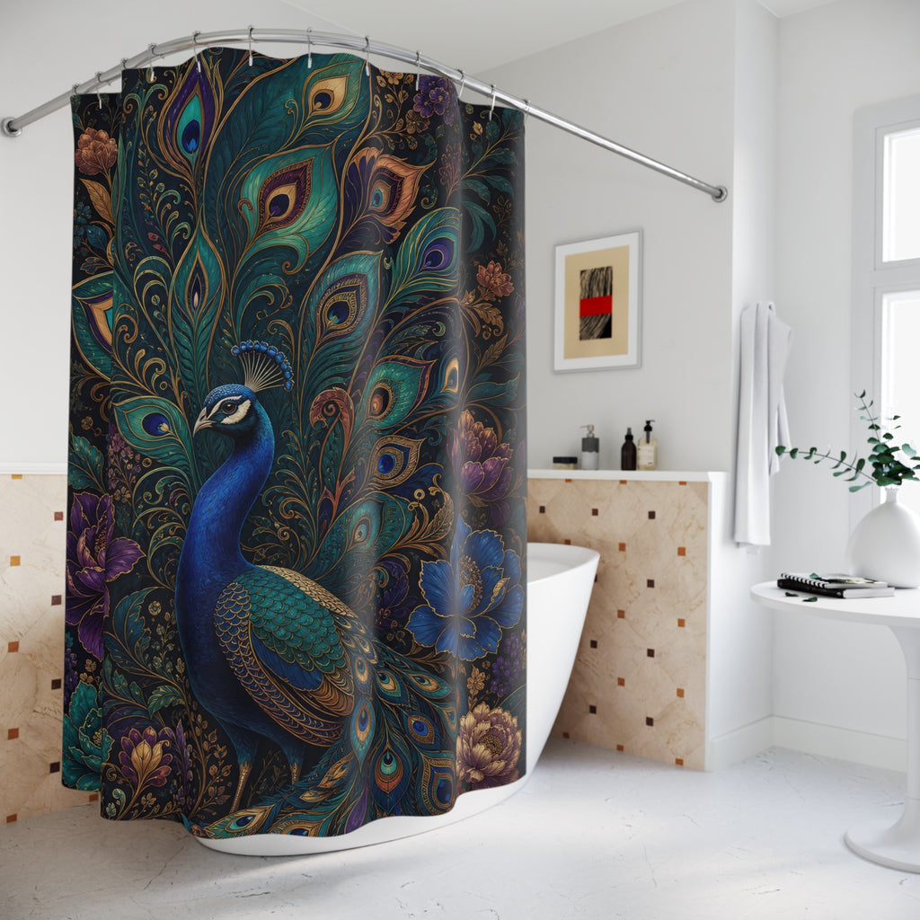 Jewel Garden Peacock Shower Curtain