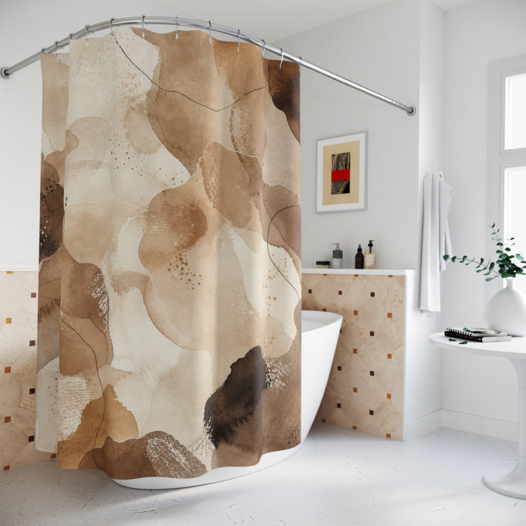 Abstract Watercolor Stone Shower Curtain