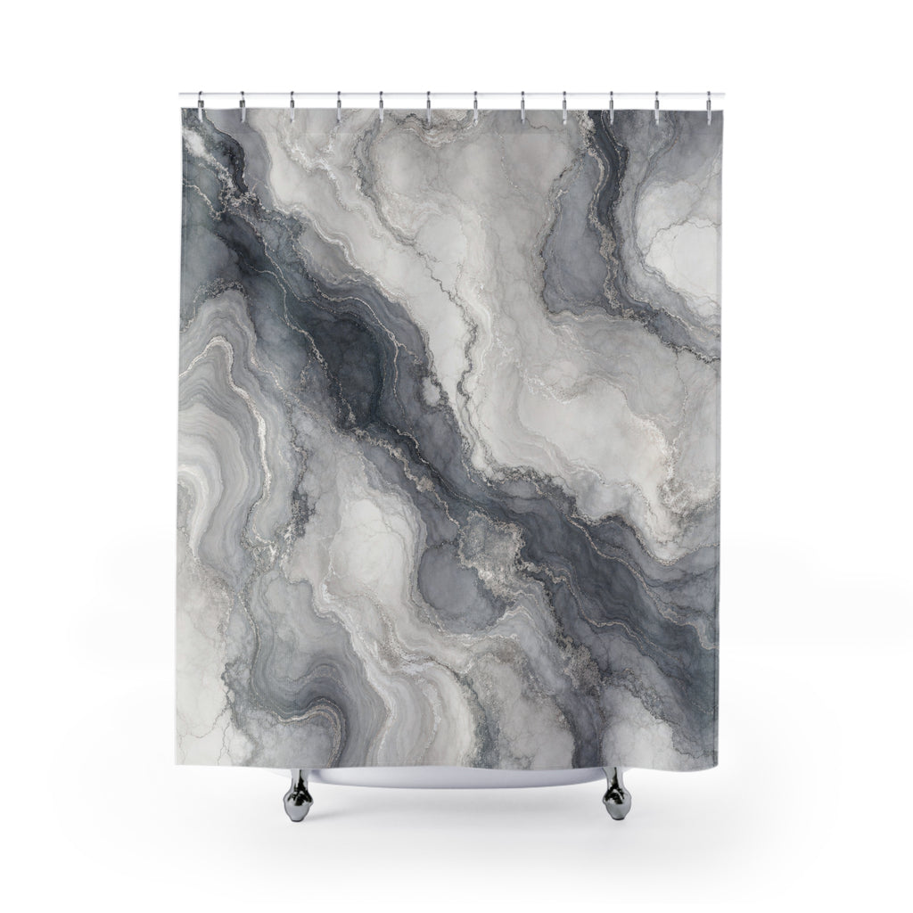 Gray White Stone Texture Shower Curtain