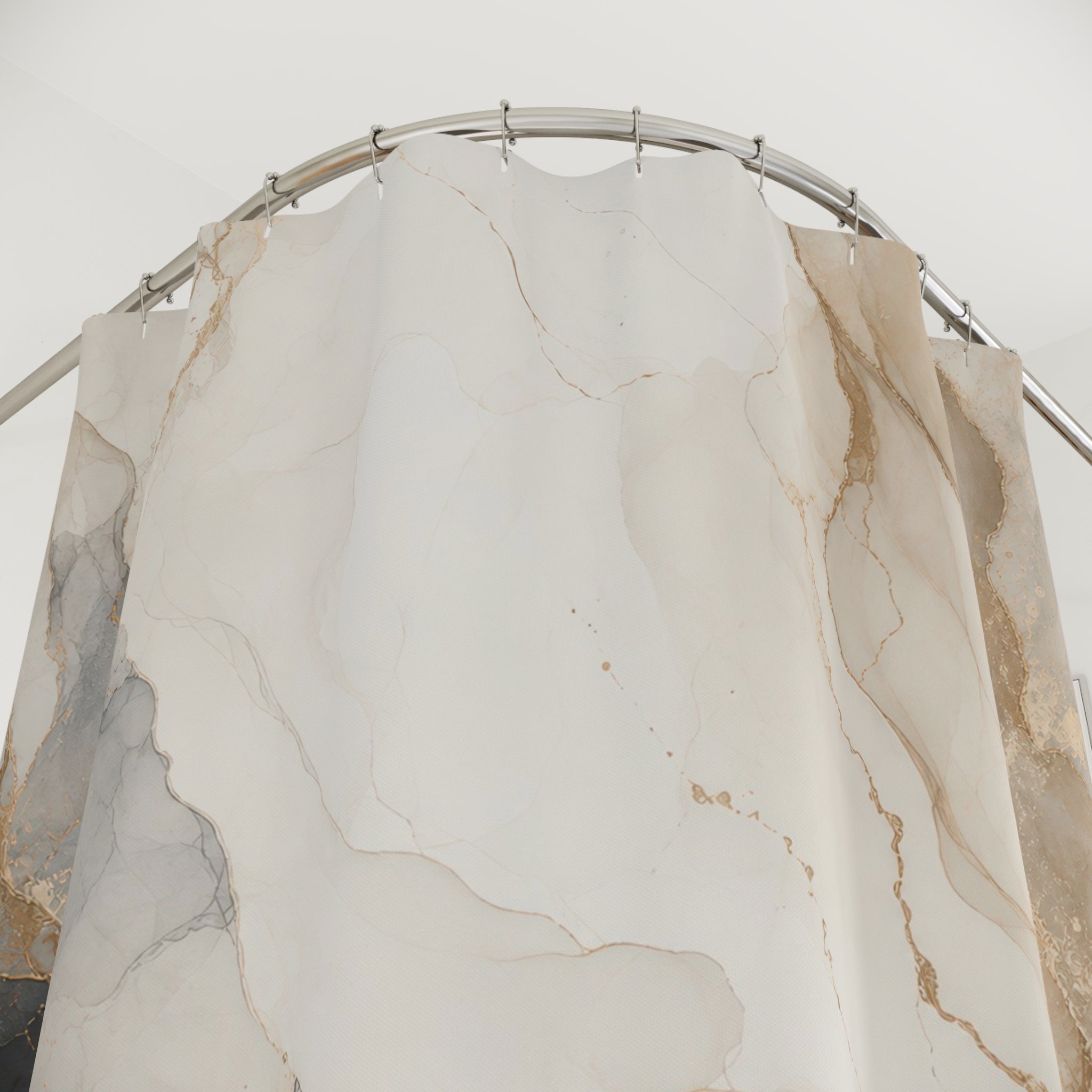 Gray Beige Abstract Stone Shower Curtain