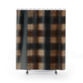 Black Brown Cream Check Shower Curtain