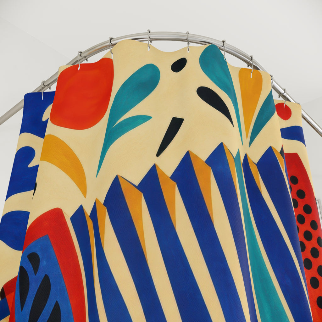 Fauvist Accordion Color Collage Shower Curtain