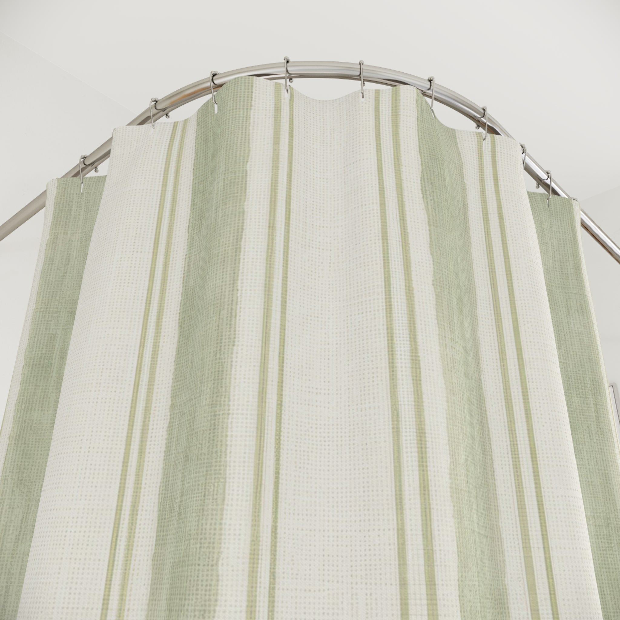 Misty Sage Stripe Shower Curtain