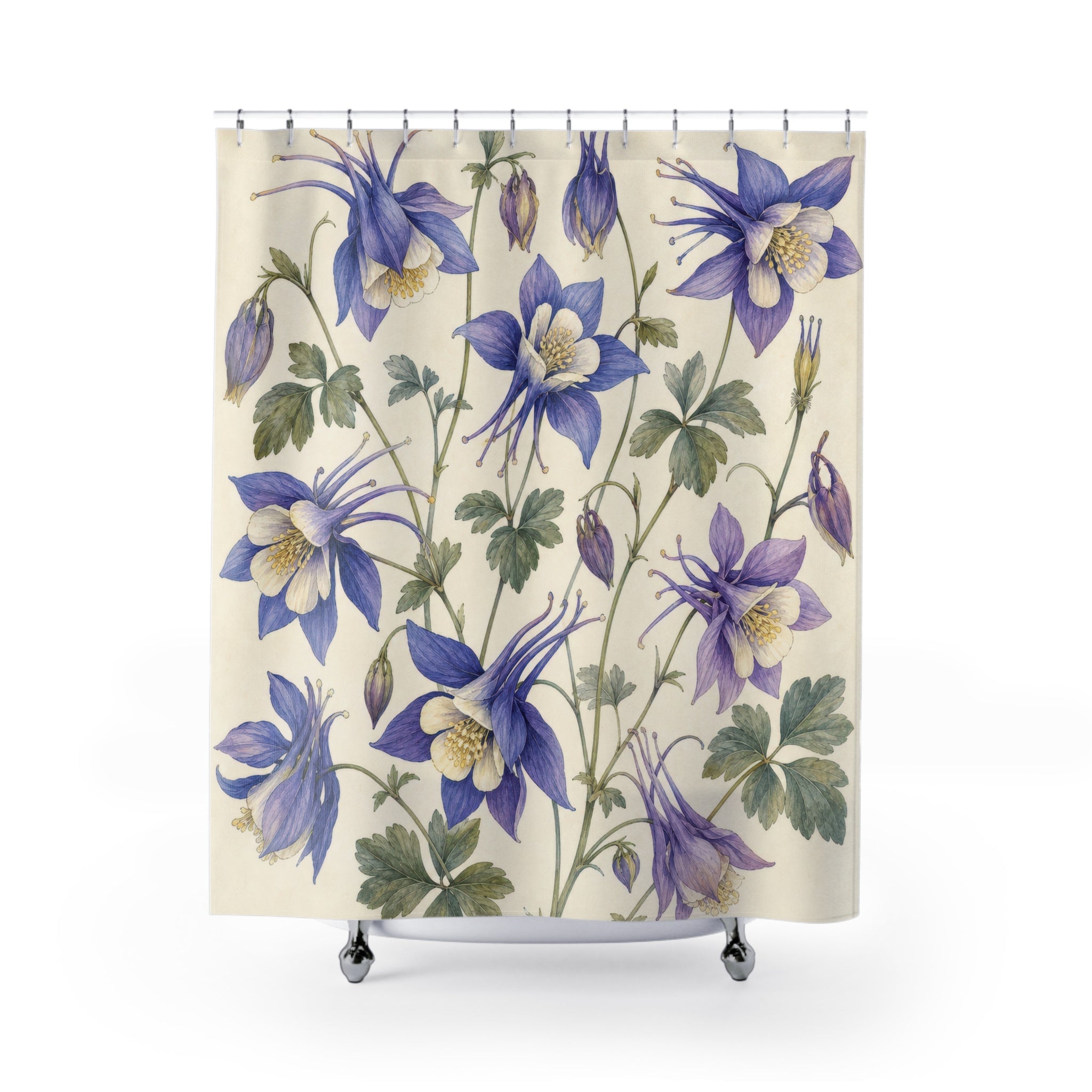 Fresh Botanical Wildflower Floral Shower Curtain