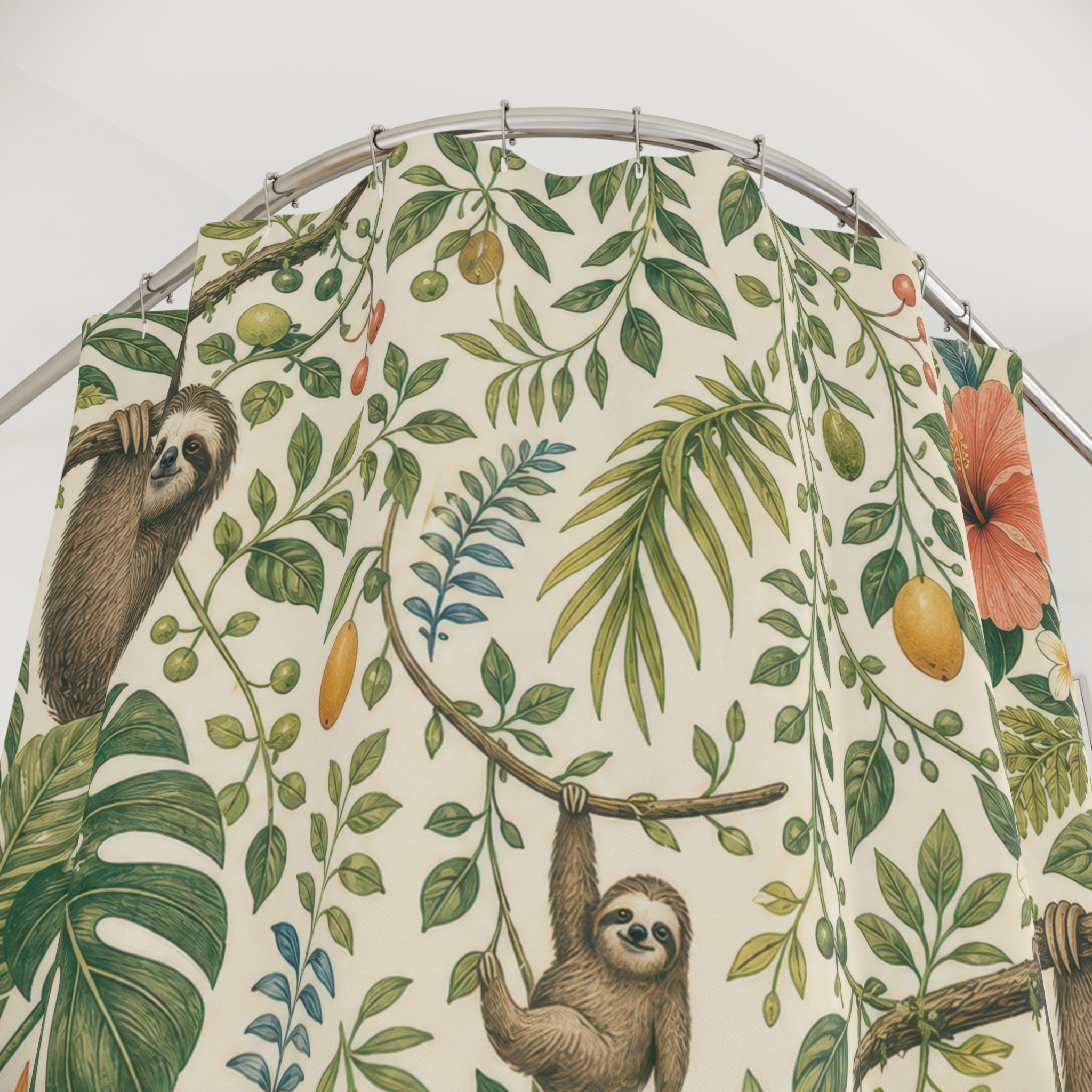Tropical Jungle Sloth Shower Curtain