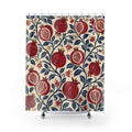 Terracotta Pomegranate Block Print Shower Curtain
