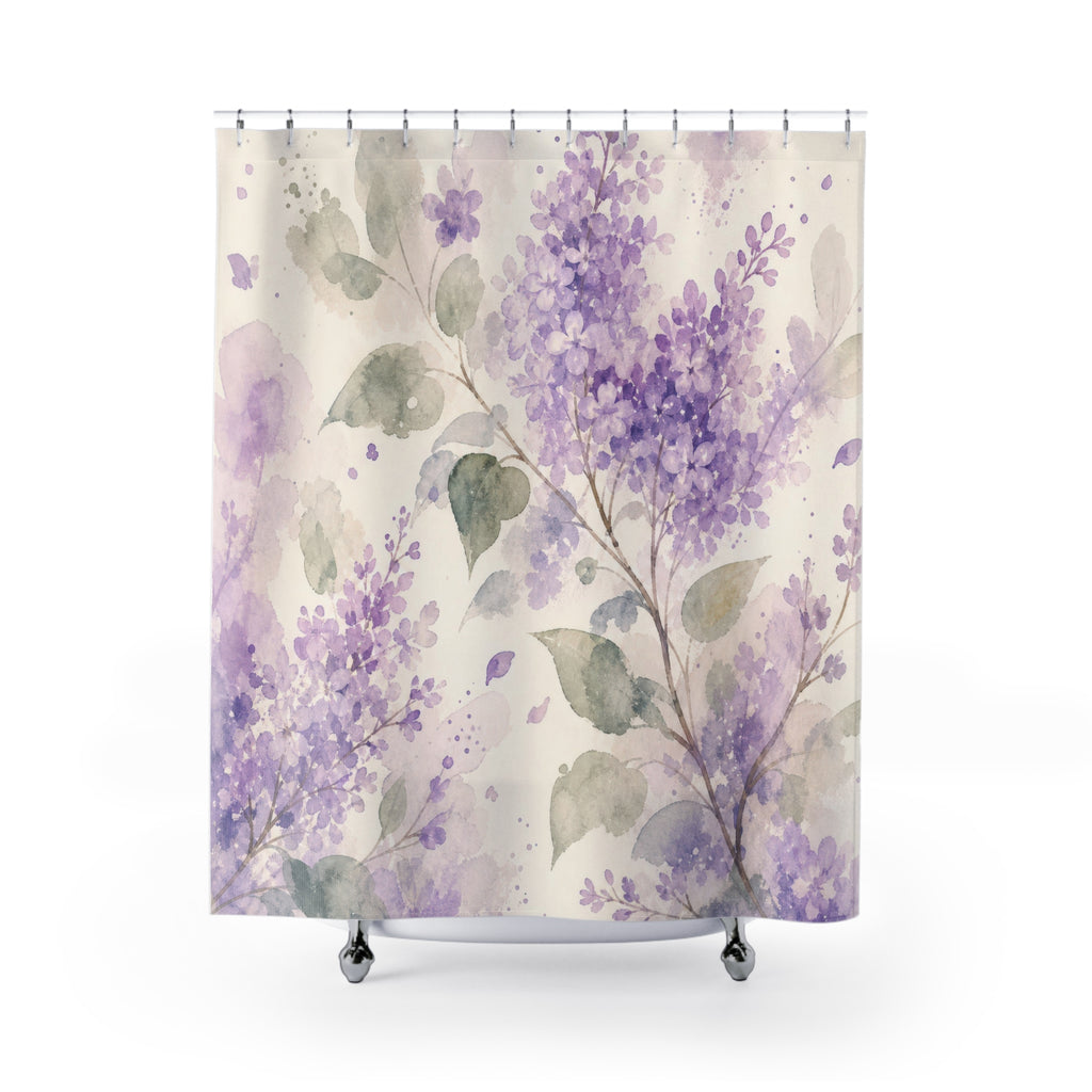 Lilac Purple Floral Shower Curtain