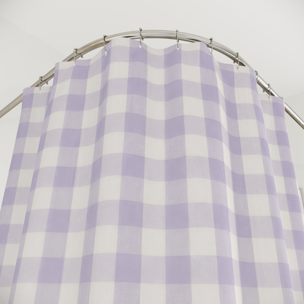 Gingham Lavender Shower Curtain