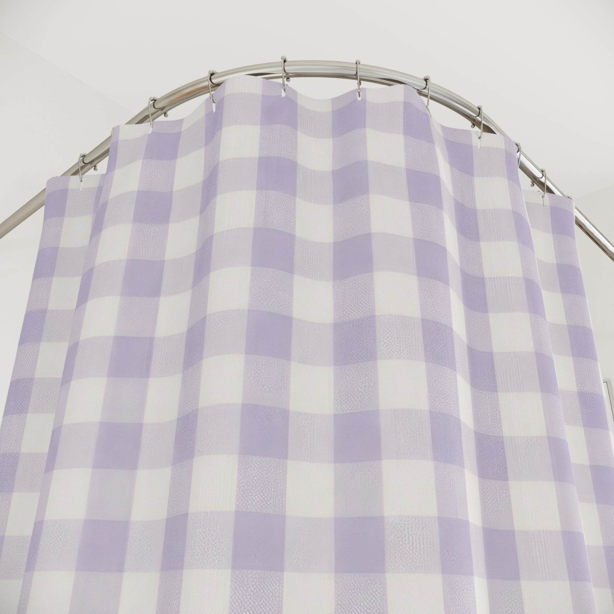 Gingham Lavender Shower Curtain