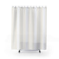 White Ticking Stripe Shower Curtain, Airy Ivory Tonal Pinstripe