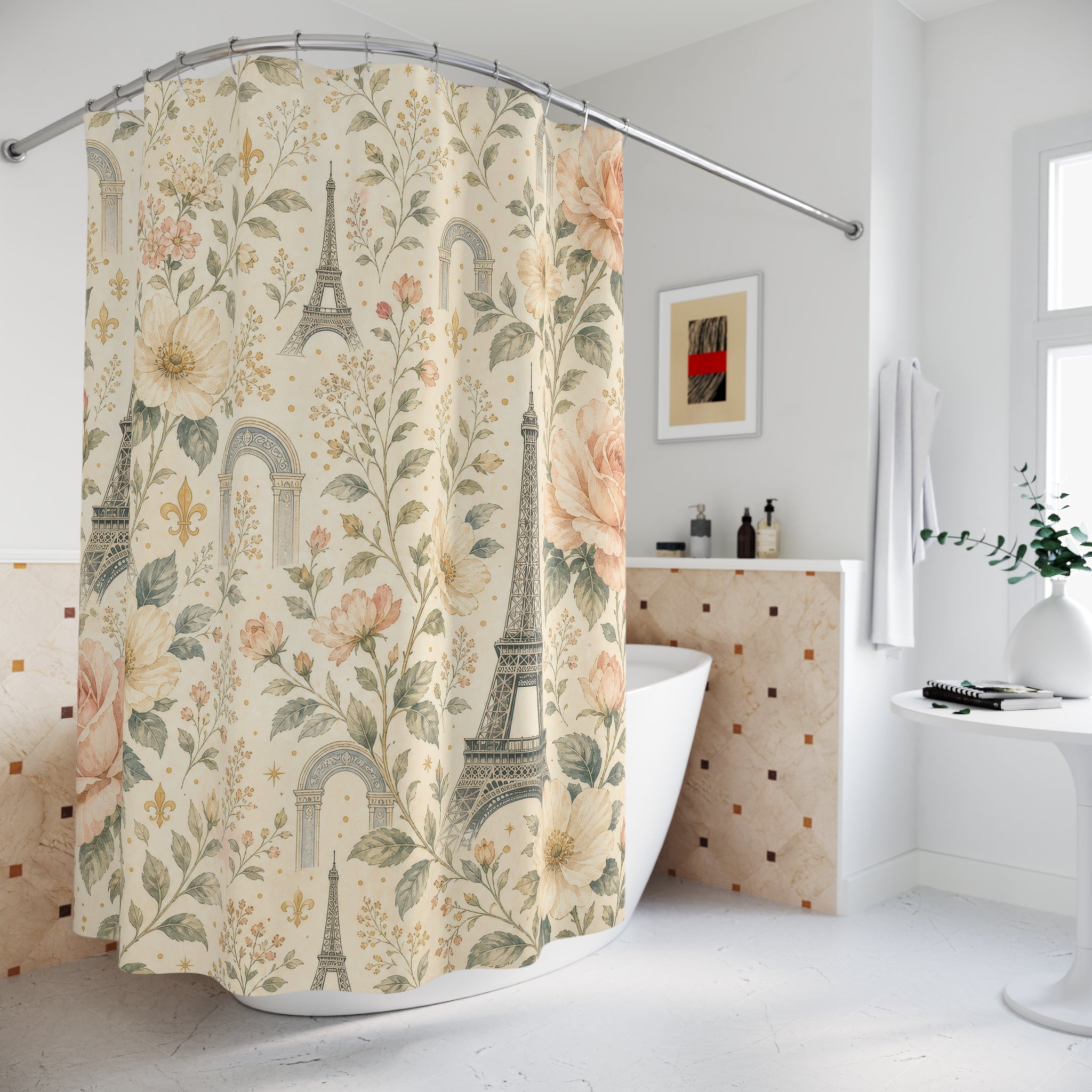 Paris Floral French Shower Curtain: Paris Floral Shower Curtai