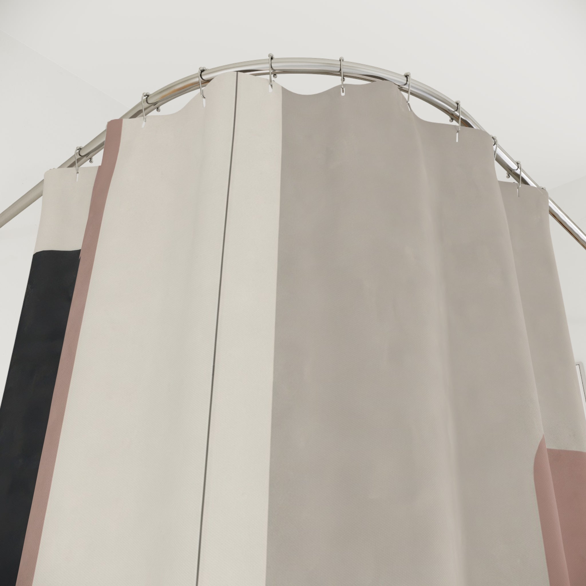 Blush Pink Beige Black Shower Curtain