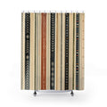 Black Olive Terracotta Motif Stripe Shower Curtain