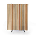 Tan Camel Taupe Vertical Stripe Shower Curtain