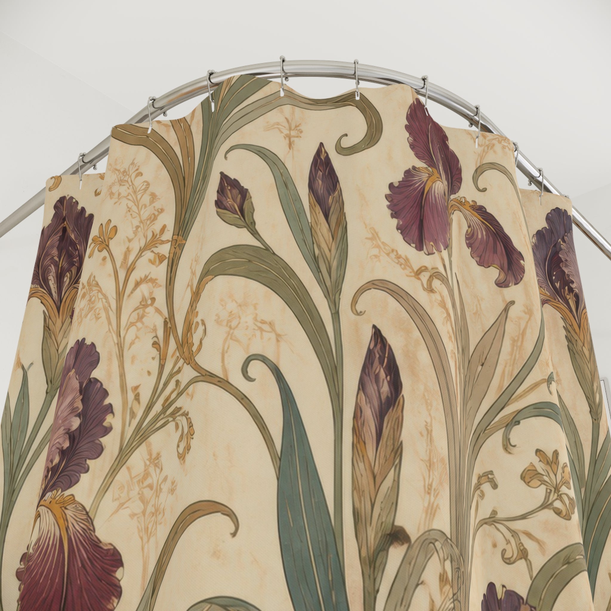 Vintage Iris Floral Shower Curtain