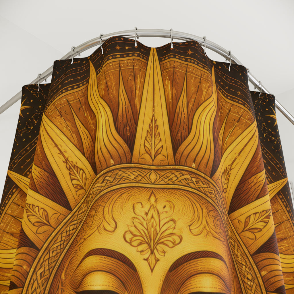 Gilded Solar Medallion Shower Curtain