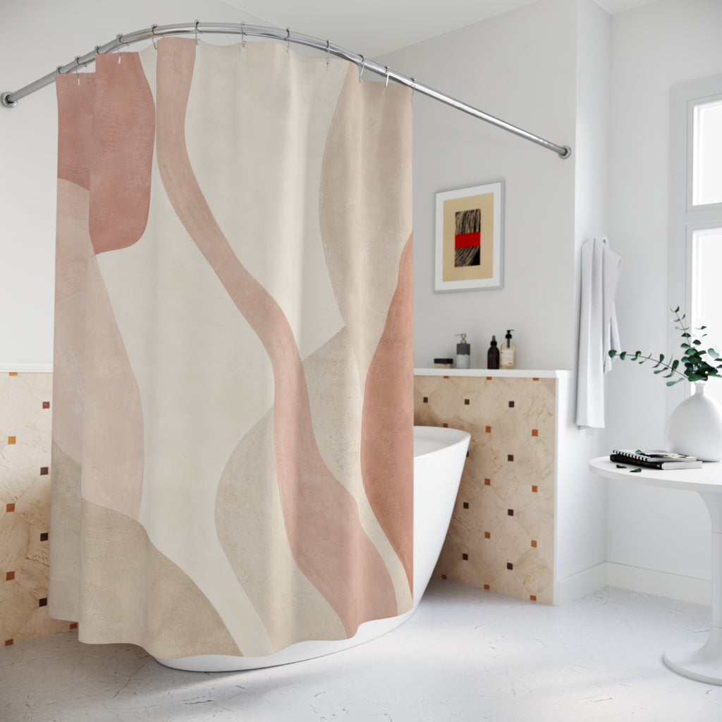 Dusty Rose Organic Geometric Shower Curtain