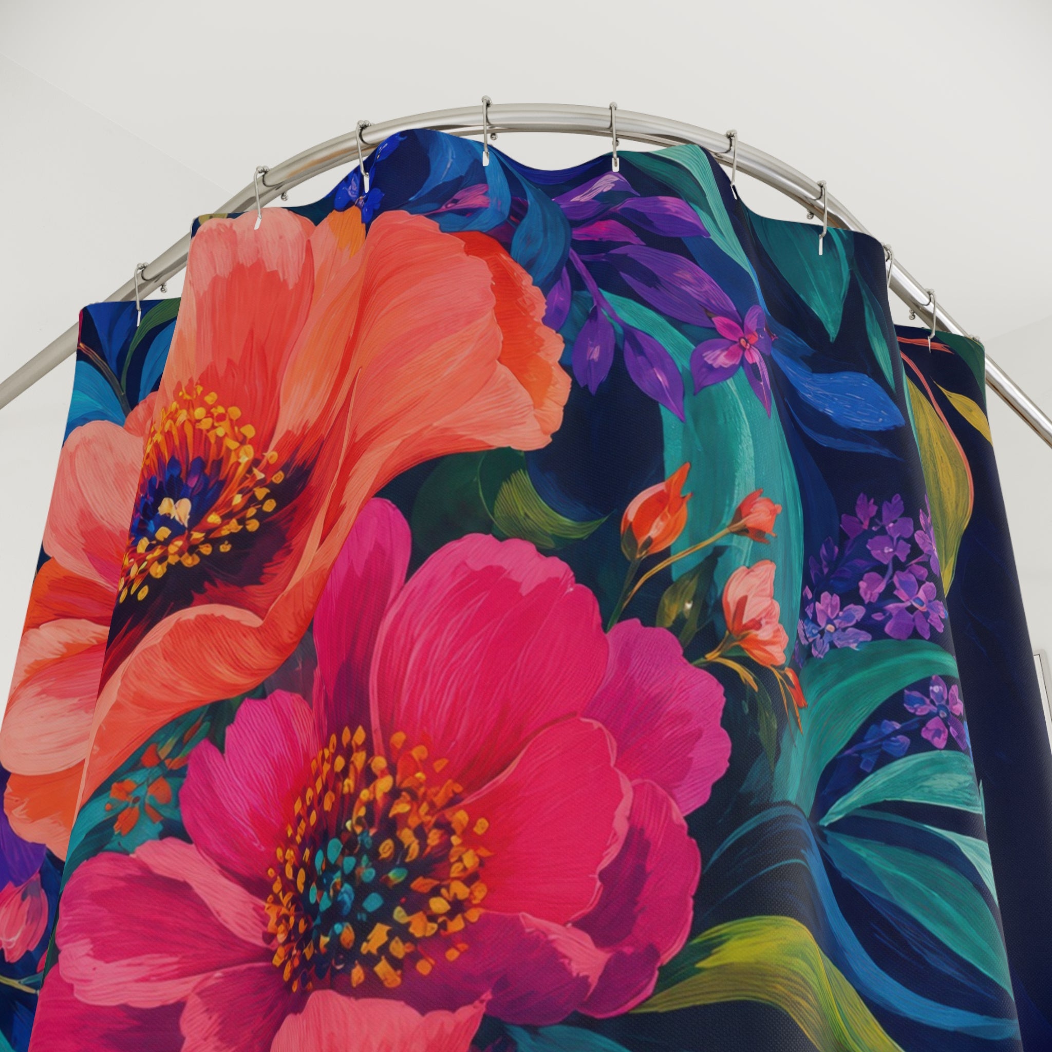 Jewel Tone Botanical Cascade Shower Curtain