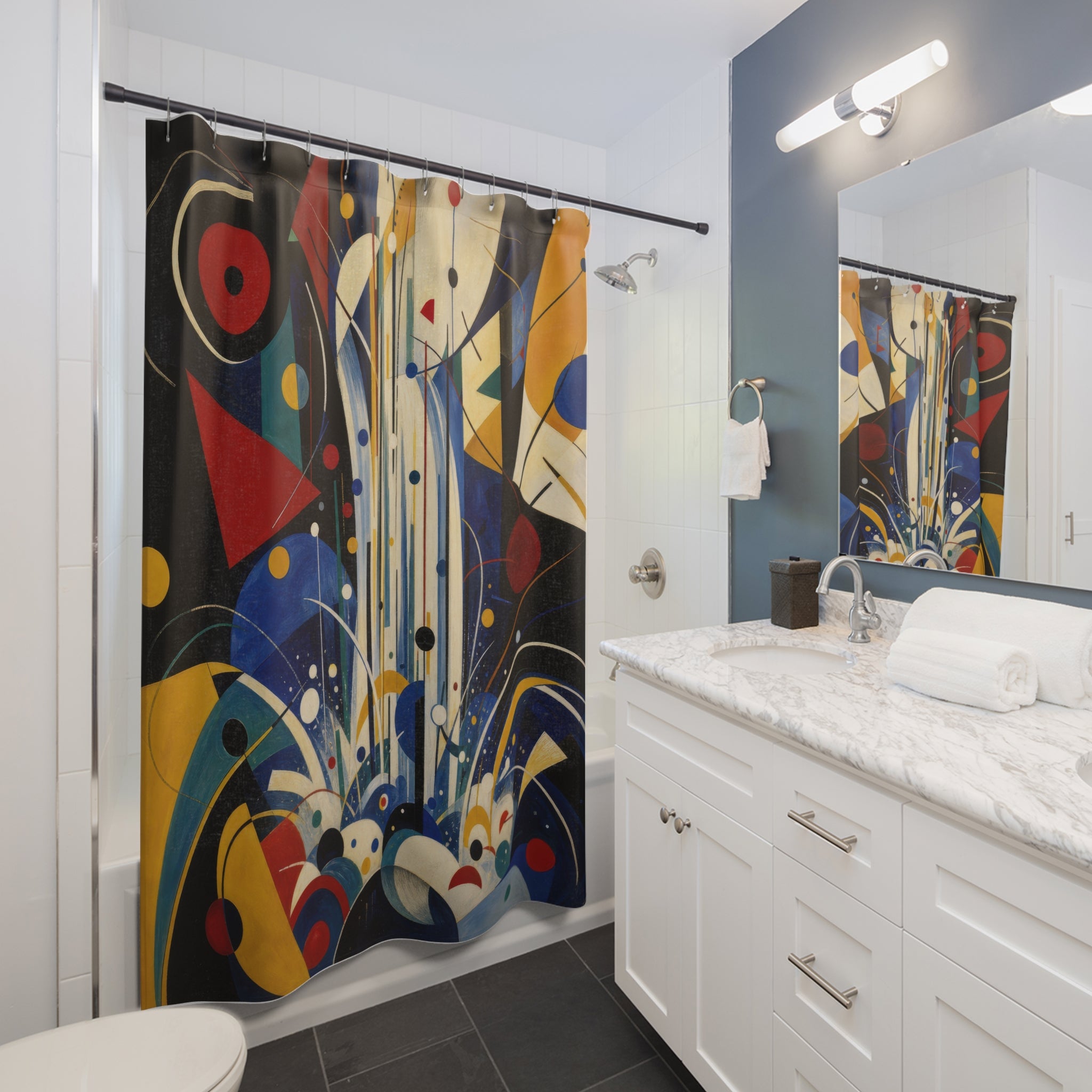 Geometric Waterfall Art Print Shower Curtain