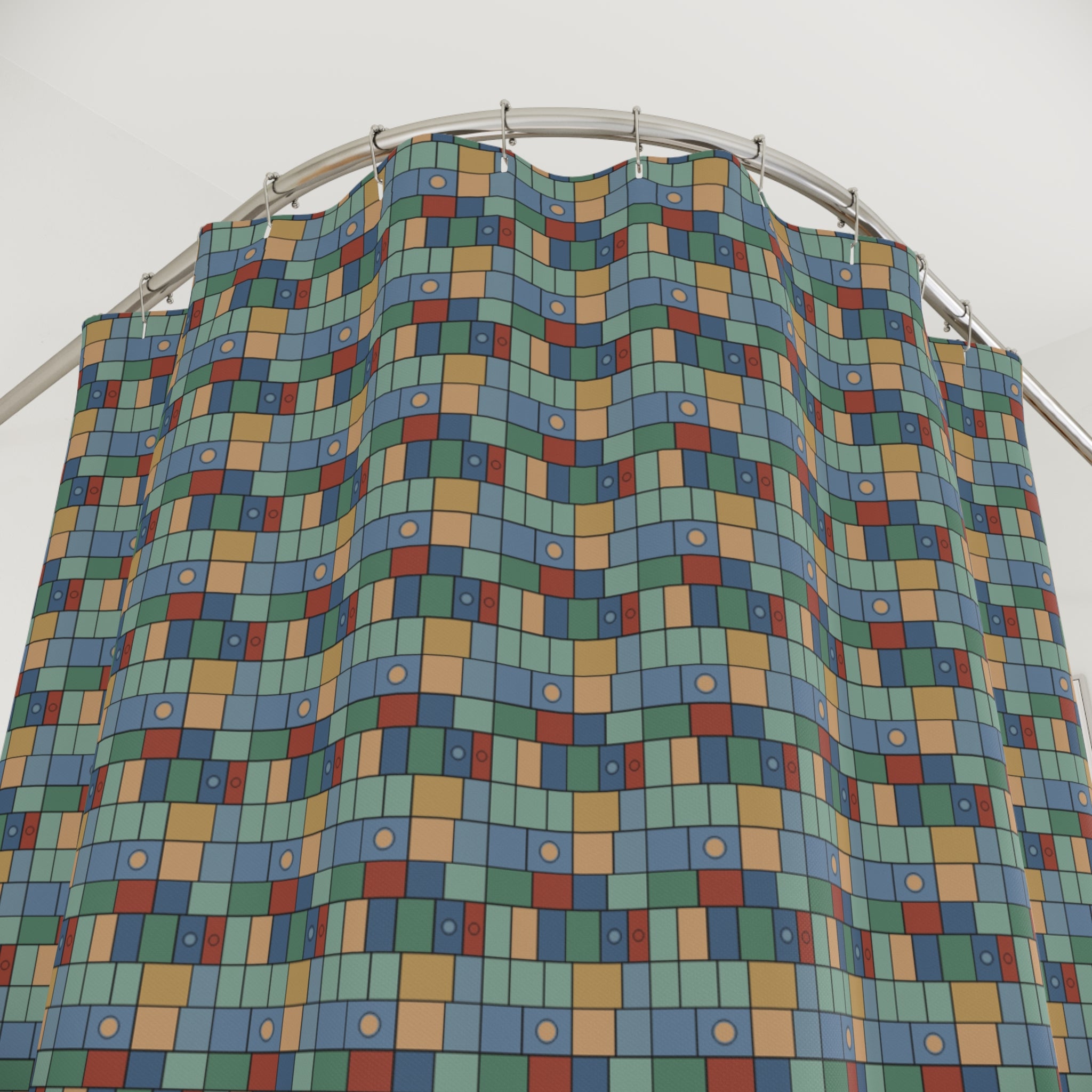 Tiffany Stained Glass Shower Curtain – Multicolor Mosaic