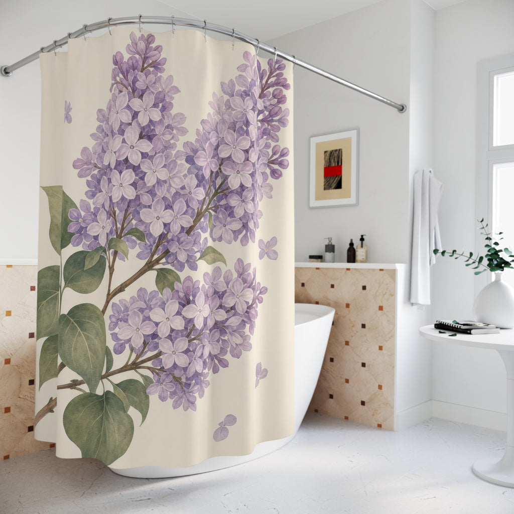 Lilac Purple Floral Shower Curtain: Lilac Shower Curtain