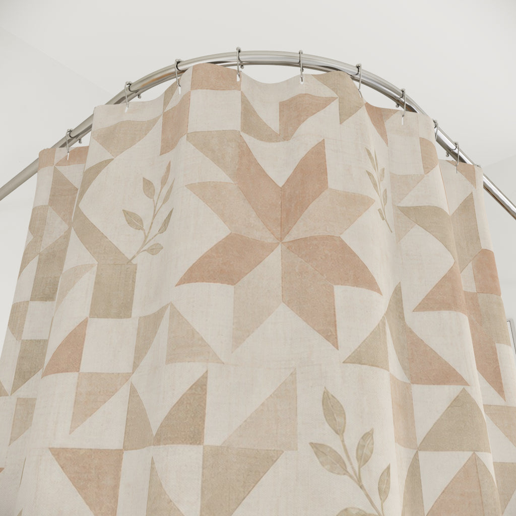 Patchwork Geometric Star Shower Curtain