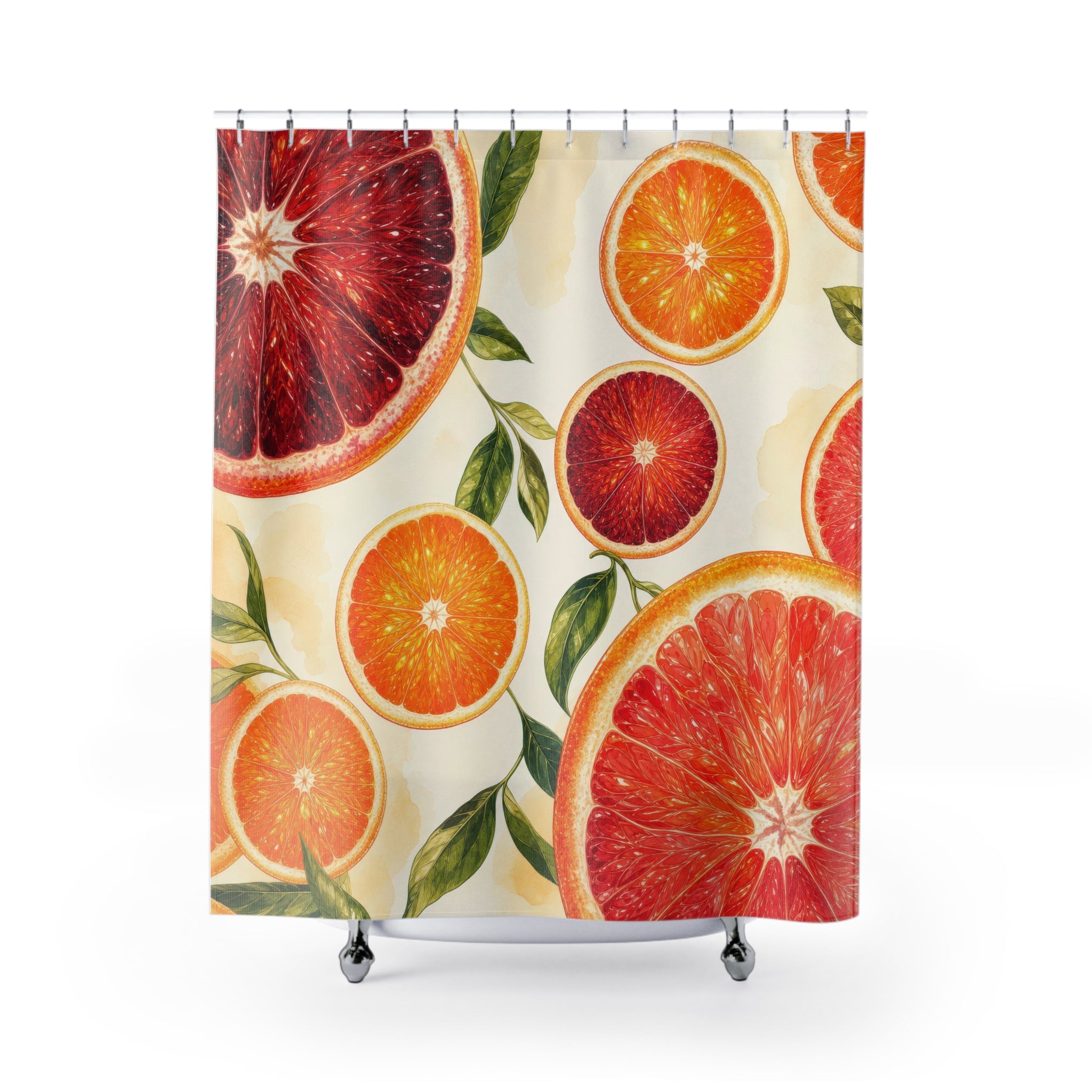 Stained Glass Orange Slice Shower Curtain