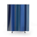 Cobalt Navy Color Block Stripe Shower Curtain