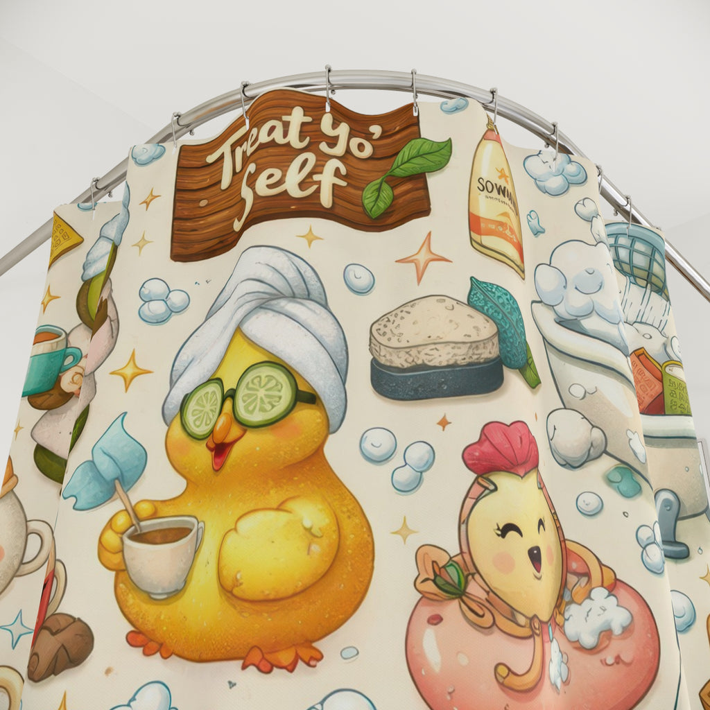 Quirky Self Care Shower Curtain