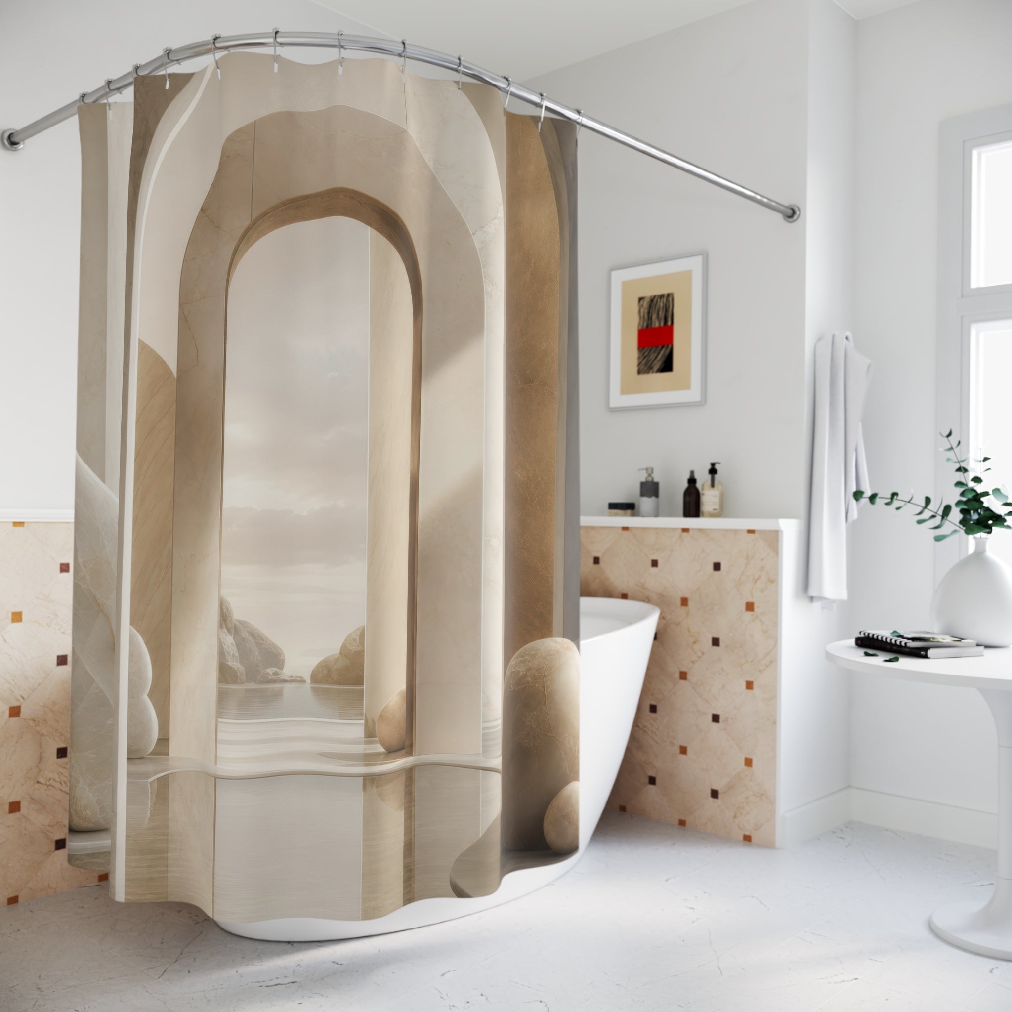 Alabaster Architectural Shower Curtain