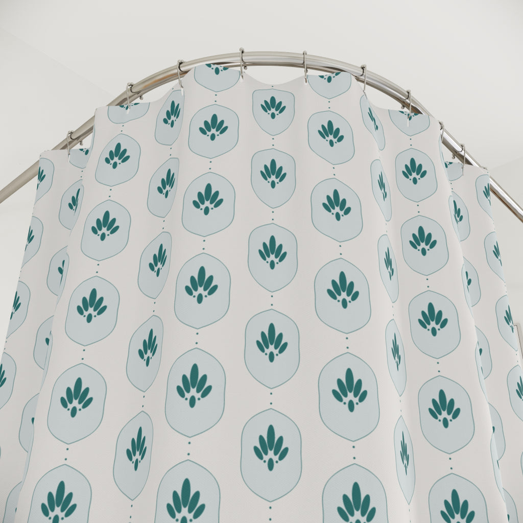 Teal Damask Shower Curtain – Jewel-Tone Ogee