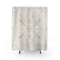 Off White Beige Damask Ornament Shower Curtain