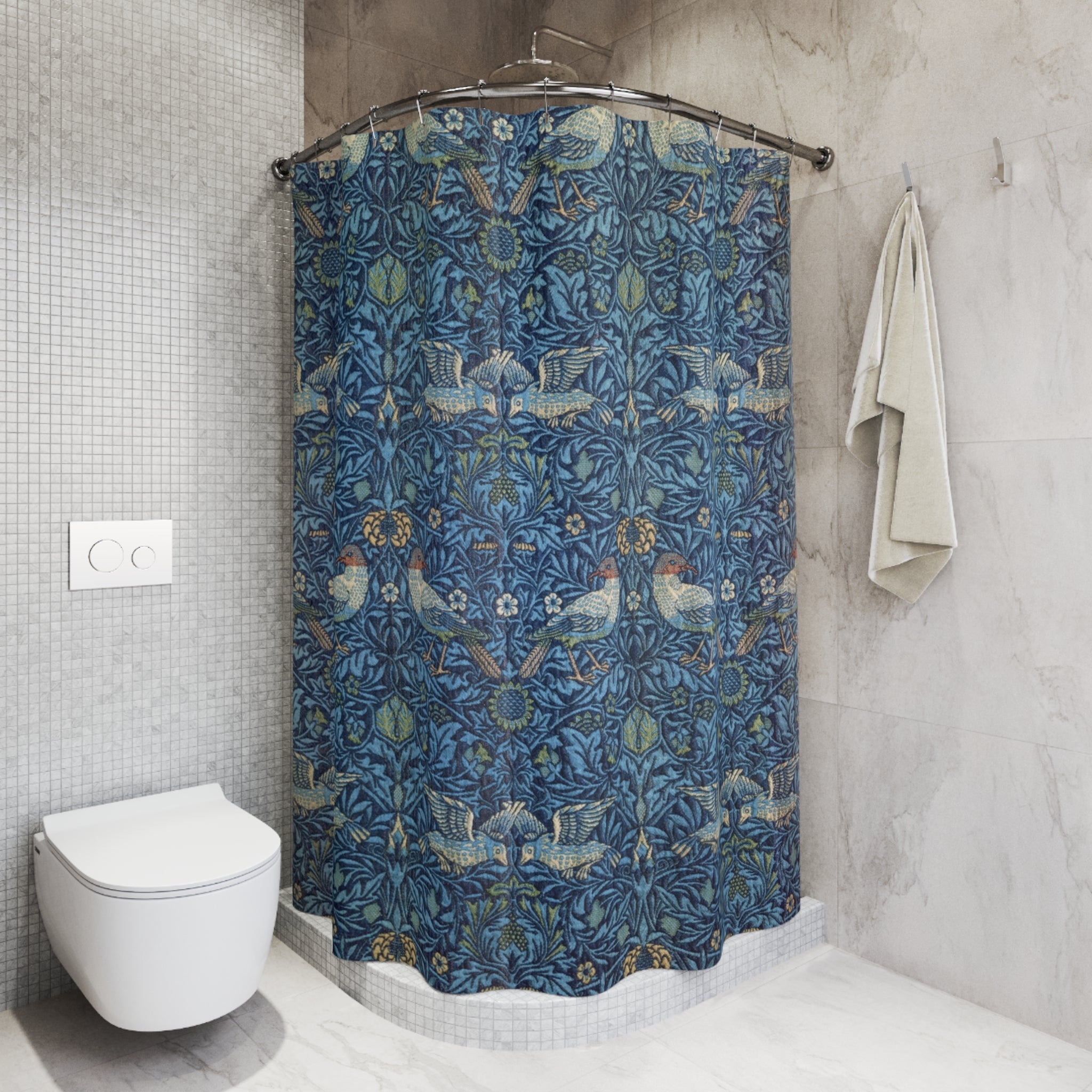 William Morris Bird Shower Curtain – Indigo