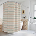 Muted Pastel Striped Shower Curtain — Blush Sage