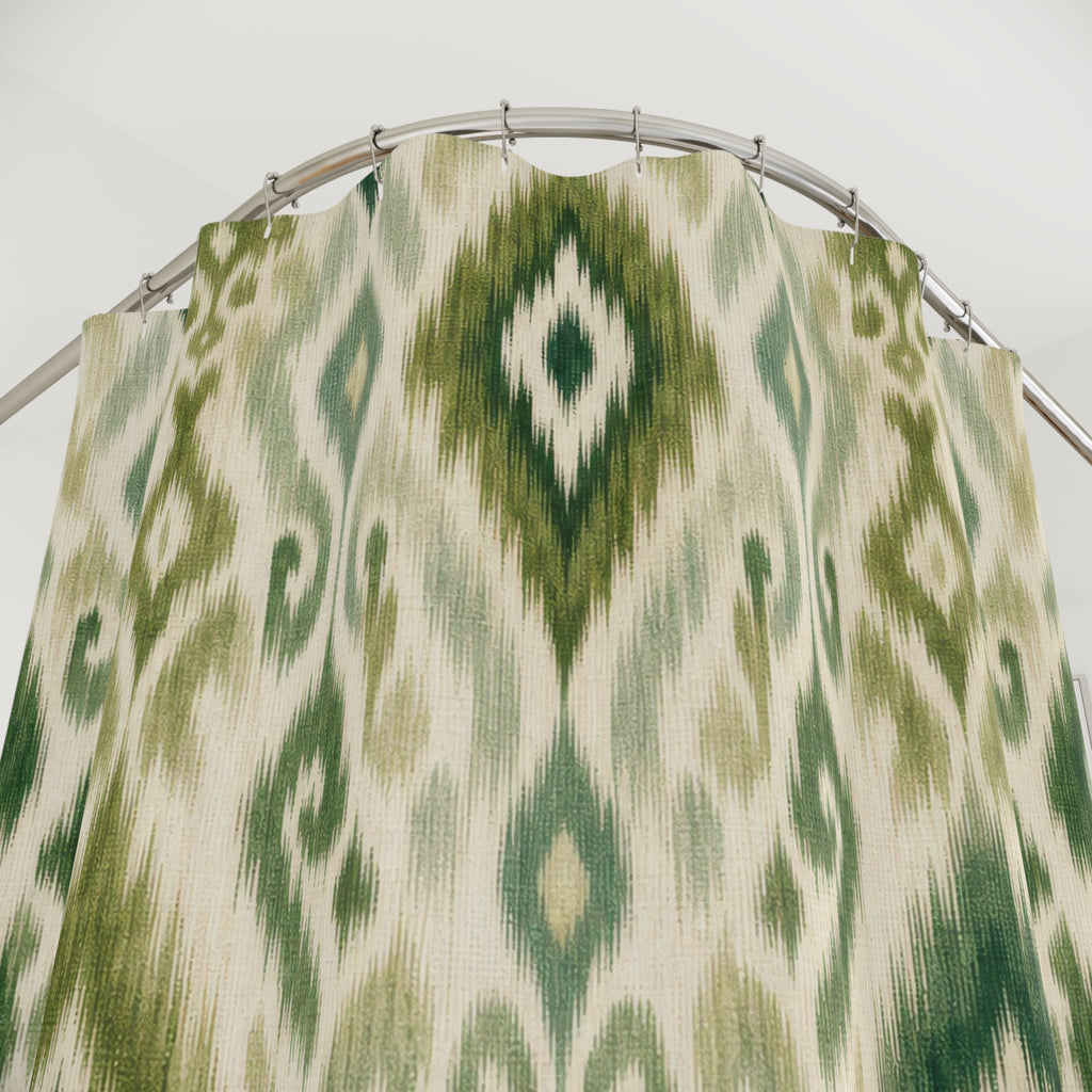 Olive Sage Diamond Shower Curtain