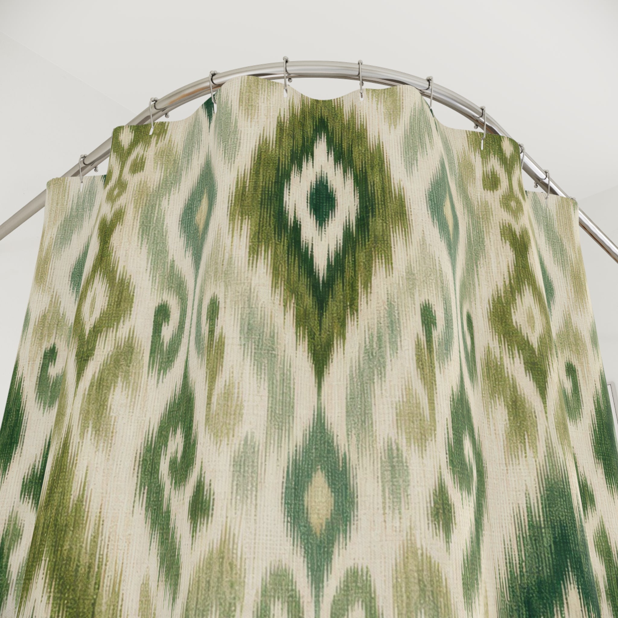 Olive Sage Diamond Shower Curtain
